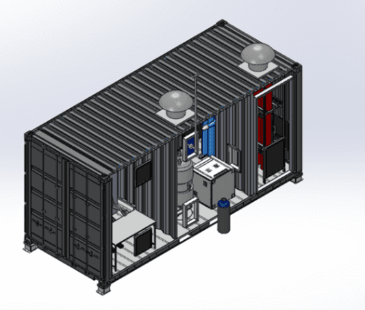 Fig. 3: 3D drawing of the HySTrAm demonstrator